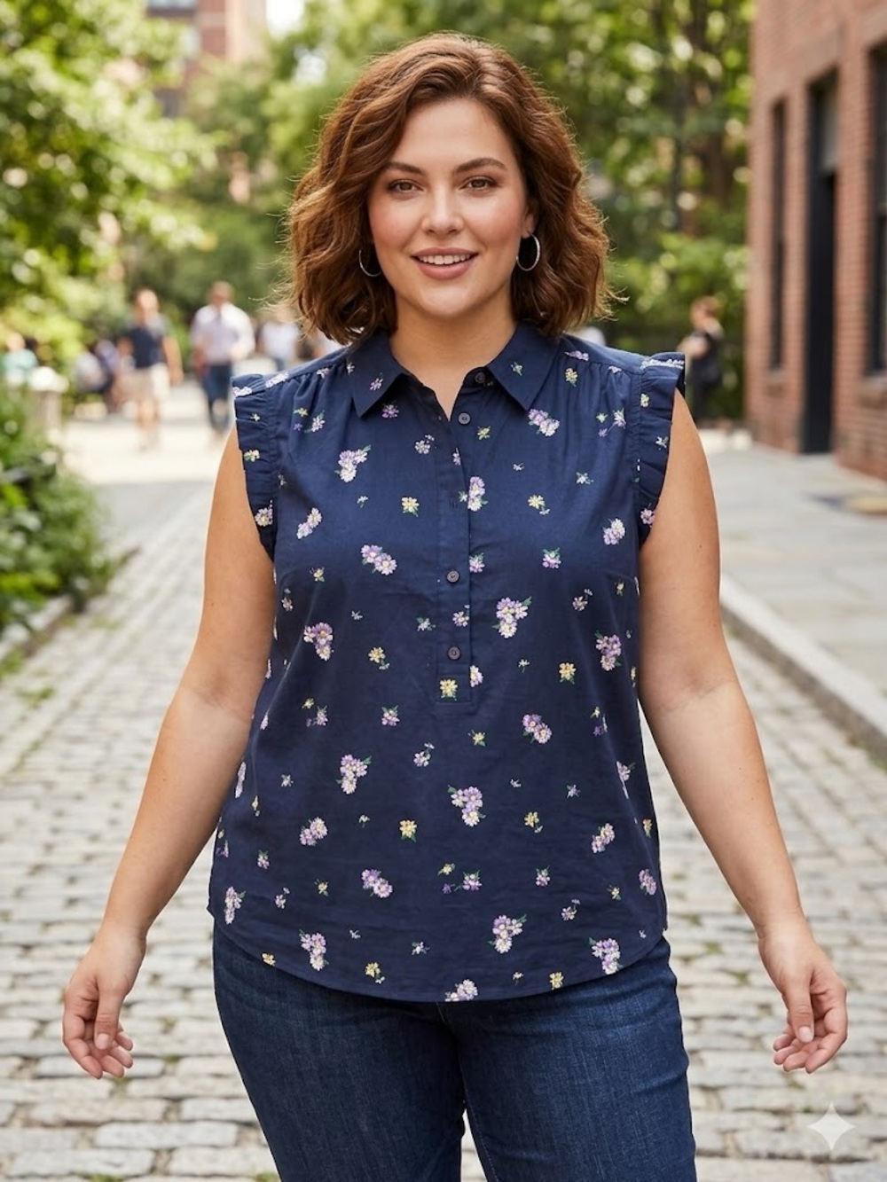Loft floral plus size blouse